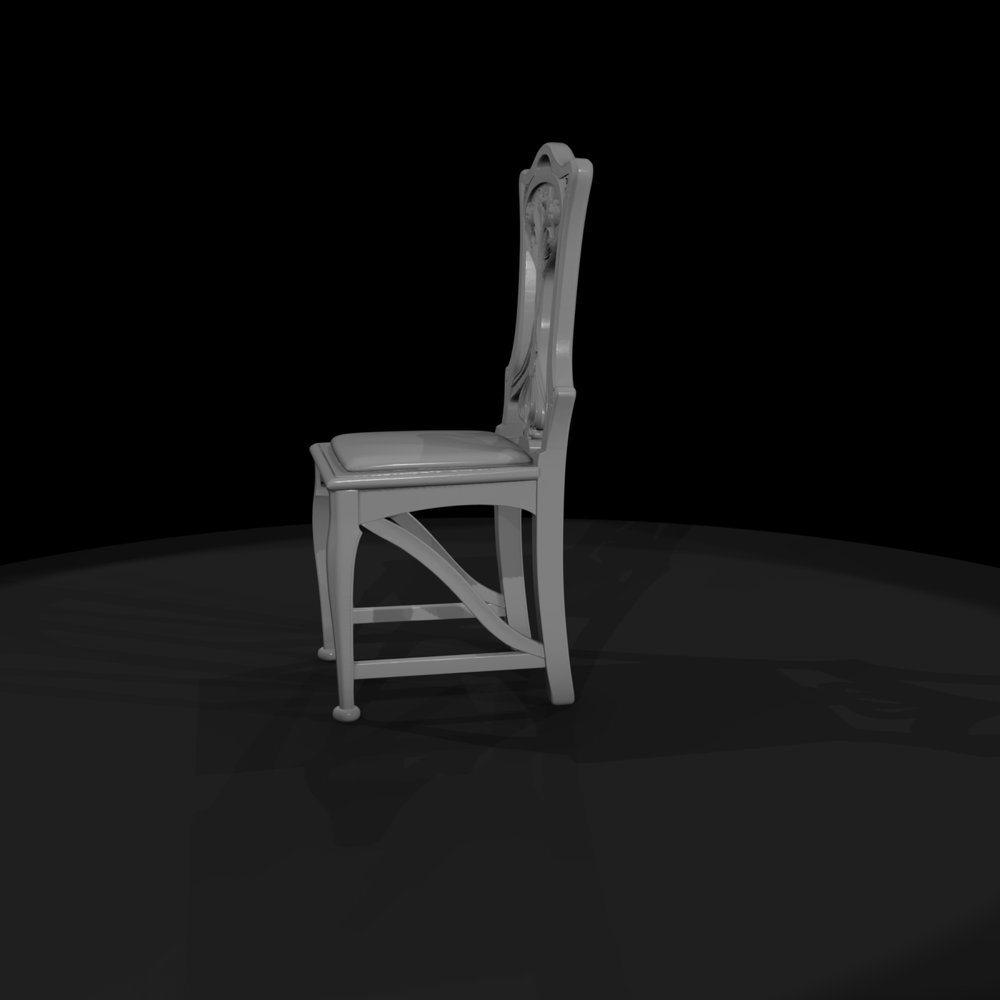 Art Nouveau Carved Dining Chair