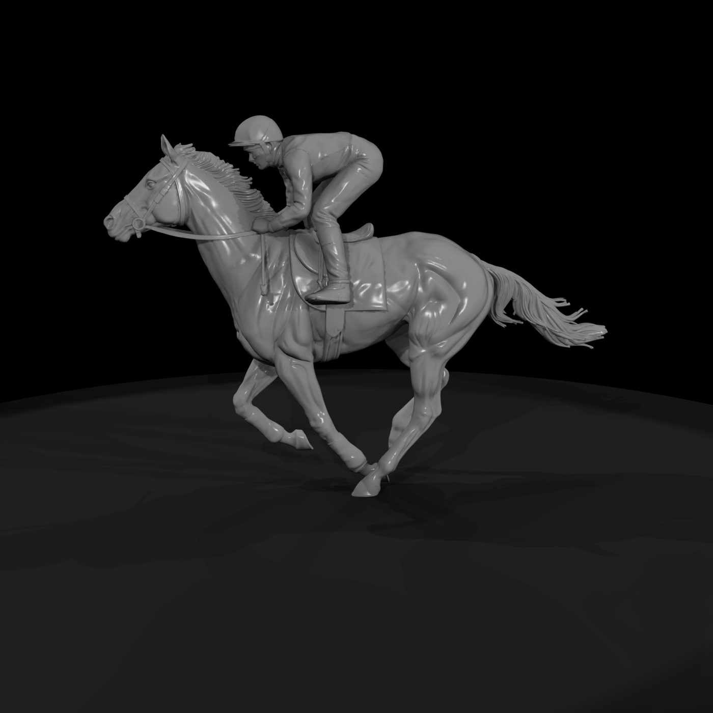 Jockey on Galloping Racehorse — Racing Figure