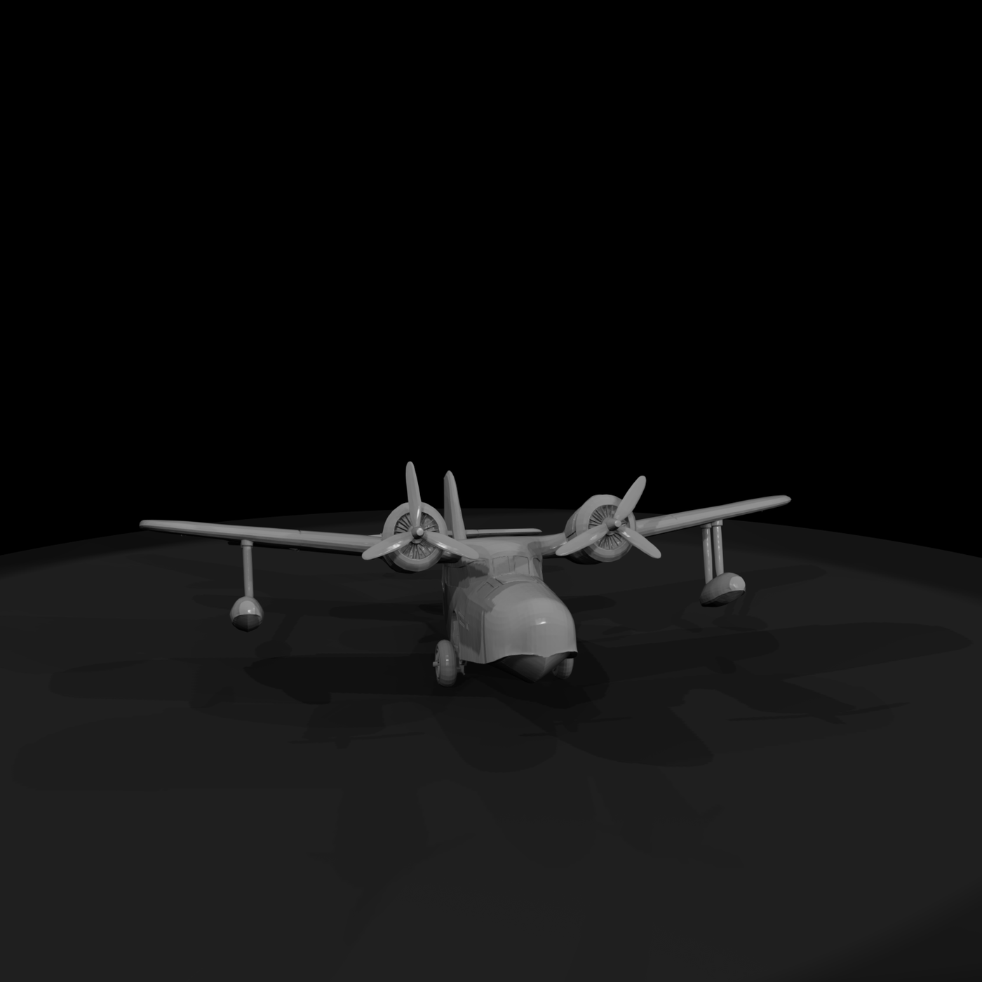 Vintage Twin-Engine Amphibious Seaplane