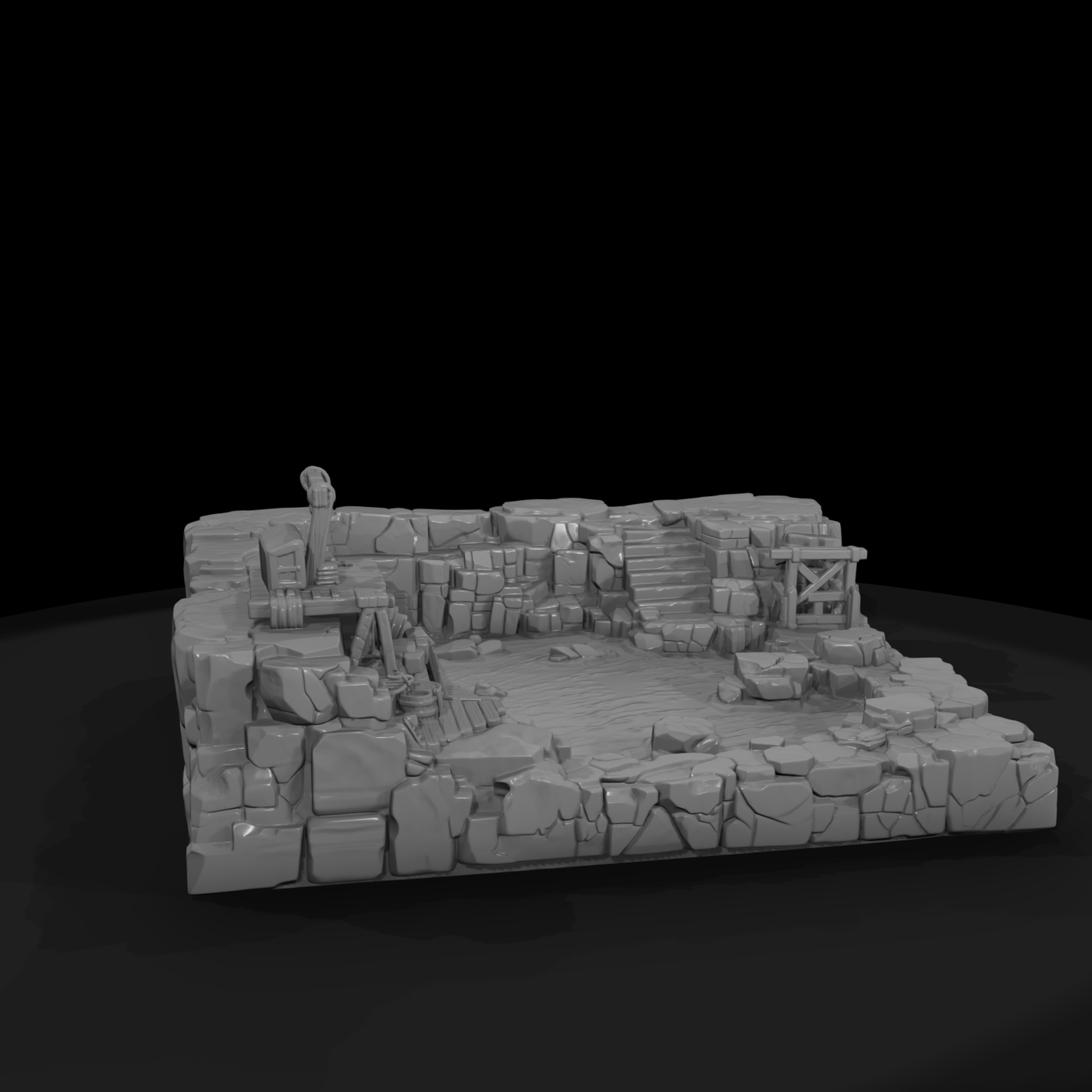Flooded Quarry Pit with Hoist