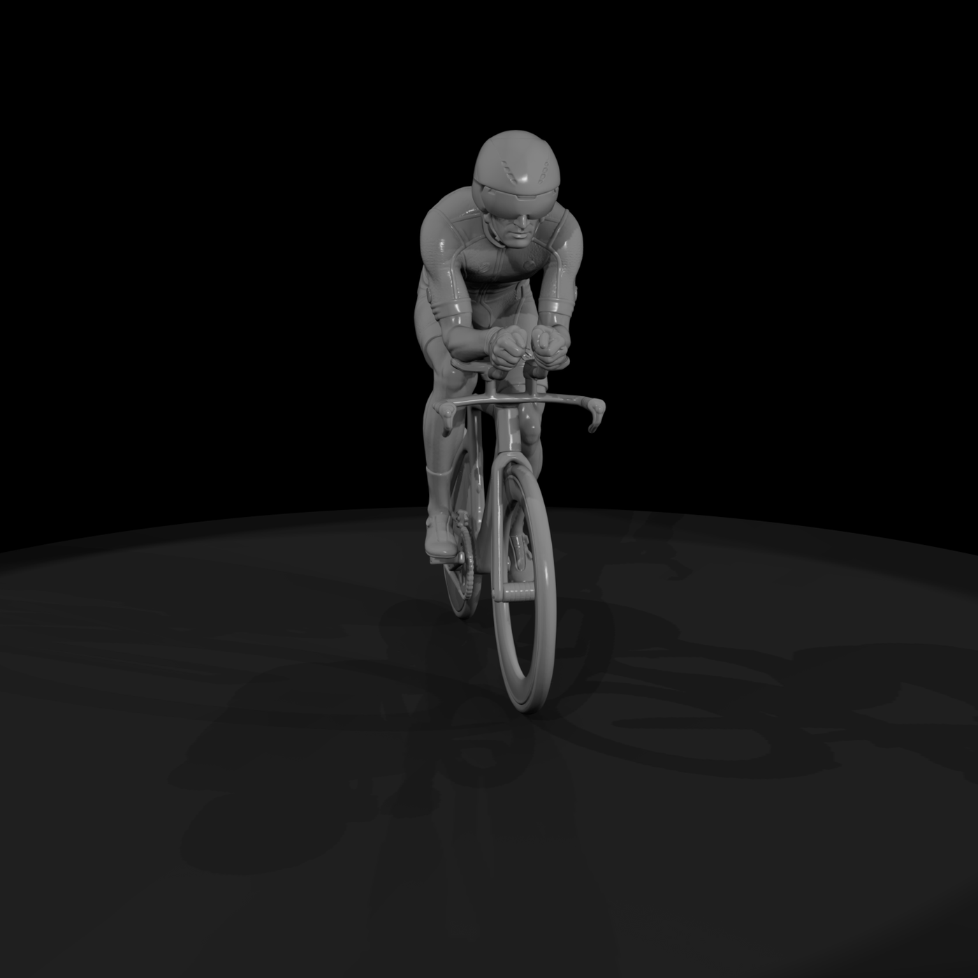 Time-Trial Cyclist on Aero Bike
