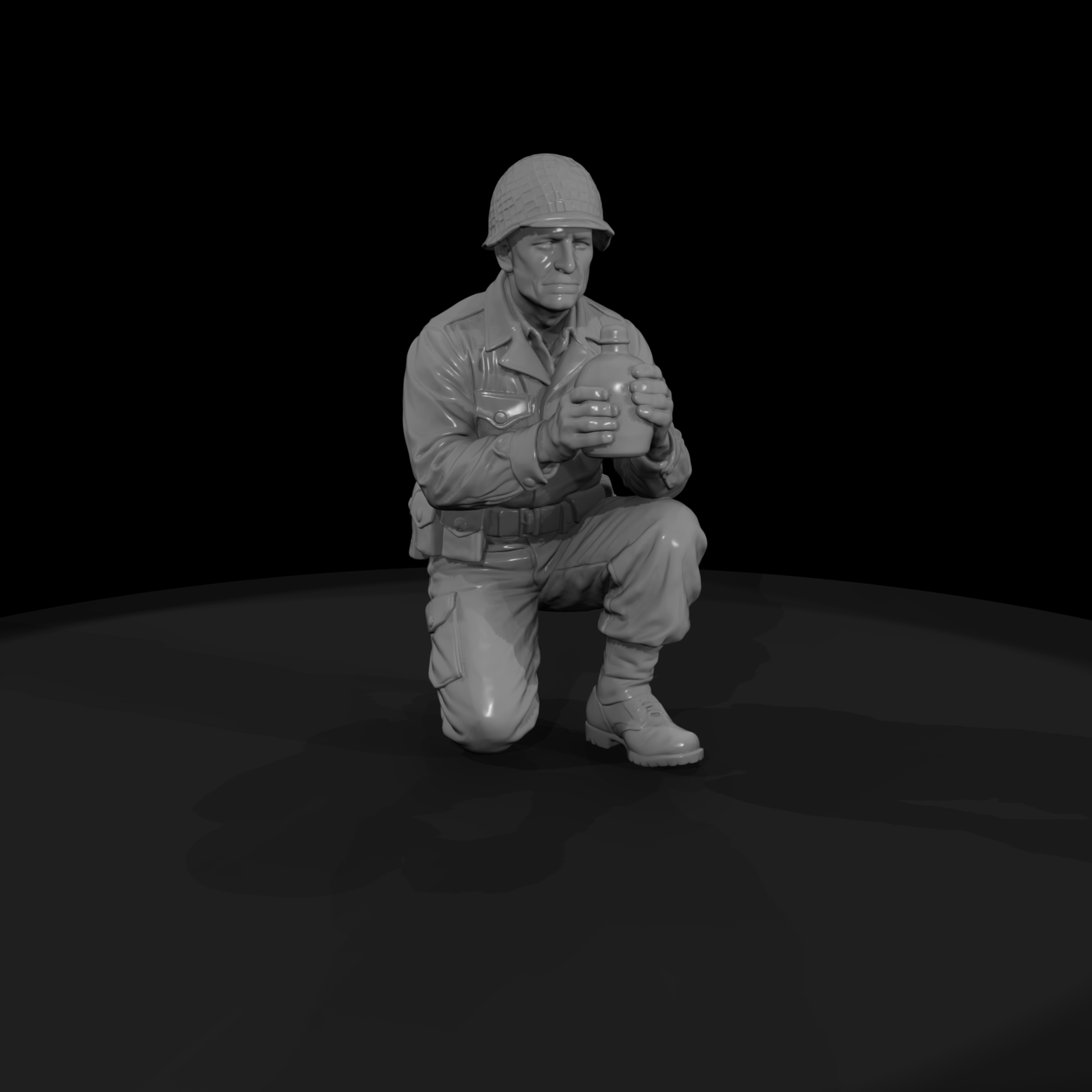 Ww2 Army 064 Wwii U S Army Resting Soldier Figure