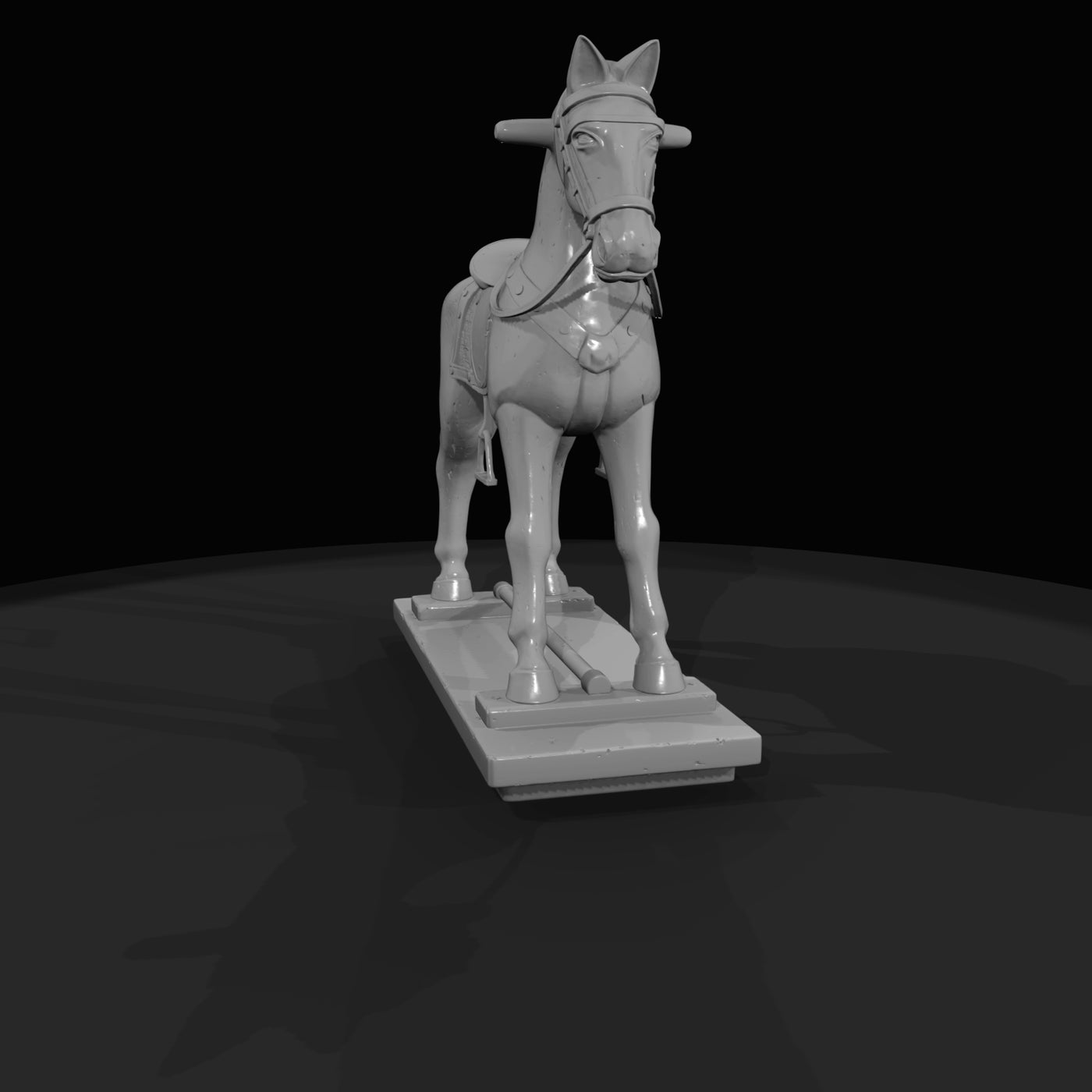 vintage-painted-wooden-spring-rocking-horse-on-wooden-base