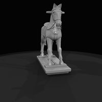 vintage-painted-wooden-spring-rocking-horse-on-wooden-base — thumbnail 4