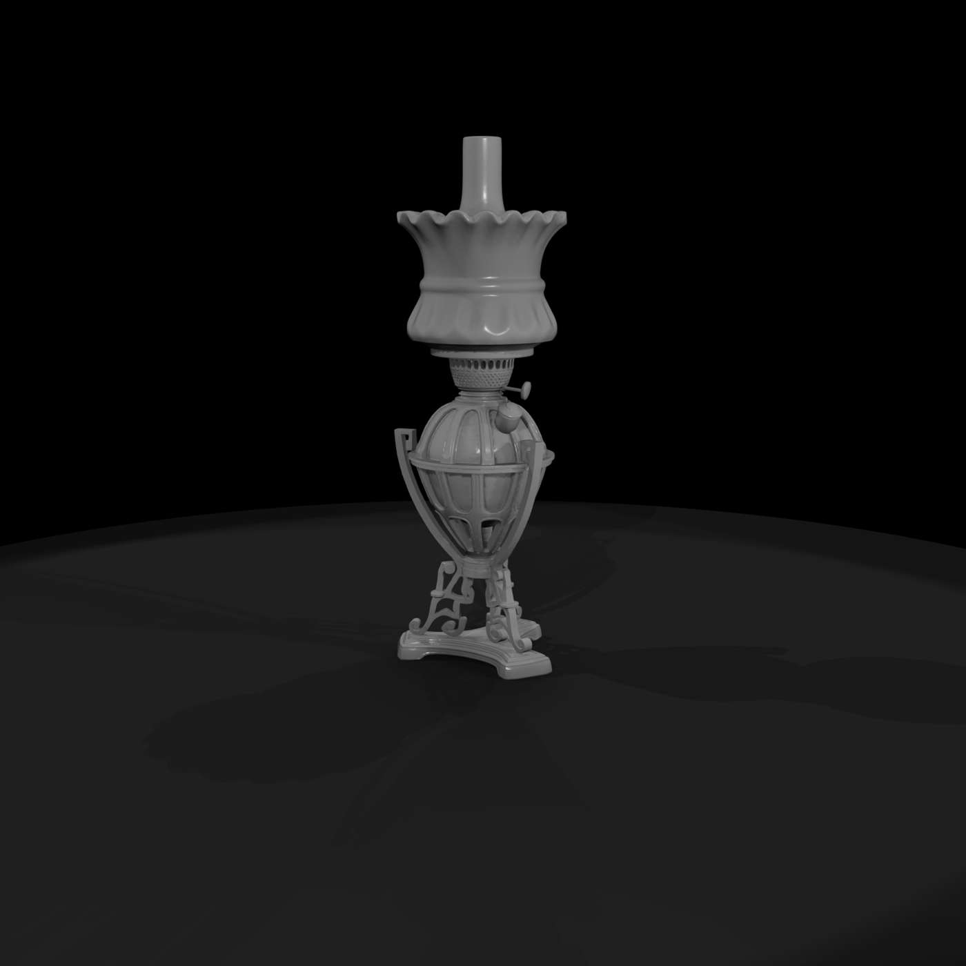 Victorian Ornate Kerosene Table Lamp