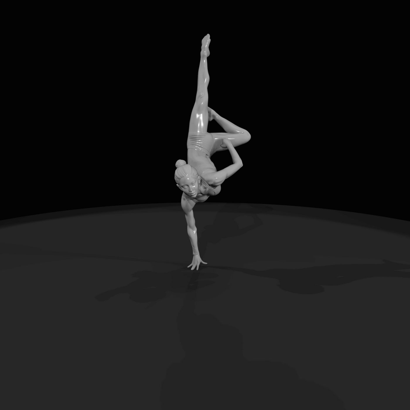 Acrobatic Dancer in Inverted Split