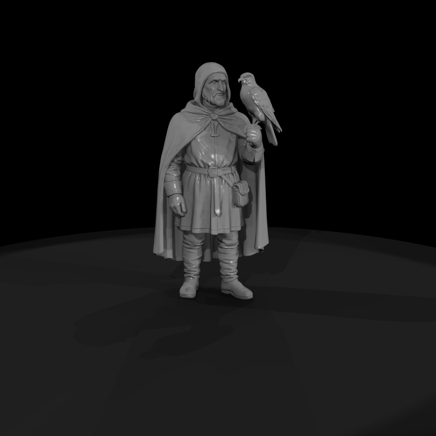 Hist 0217 Medieval Falconer Miniature Figure