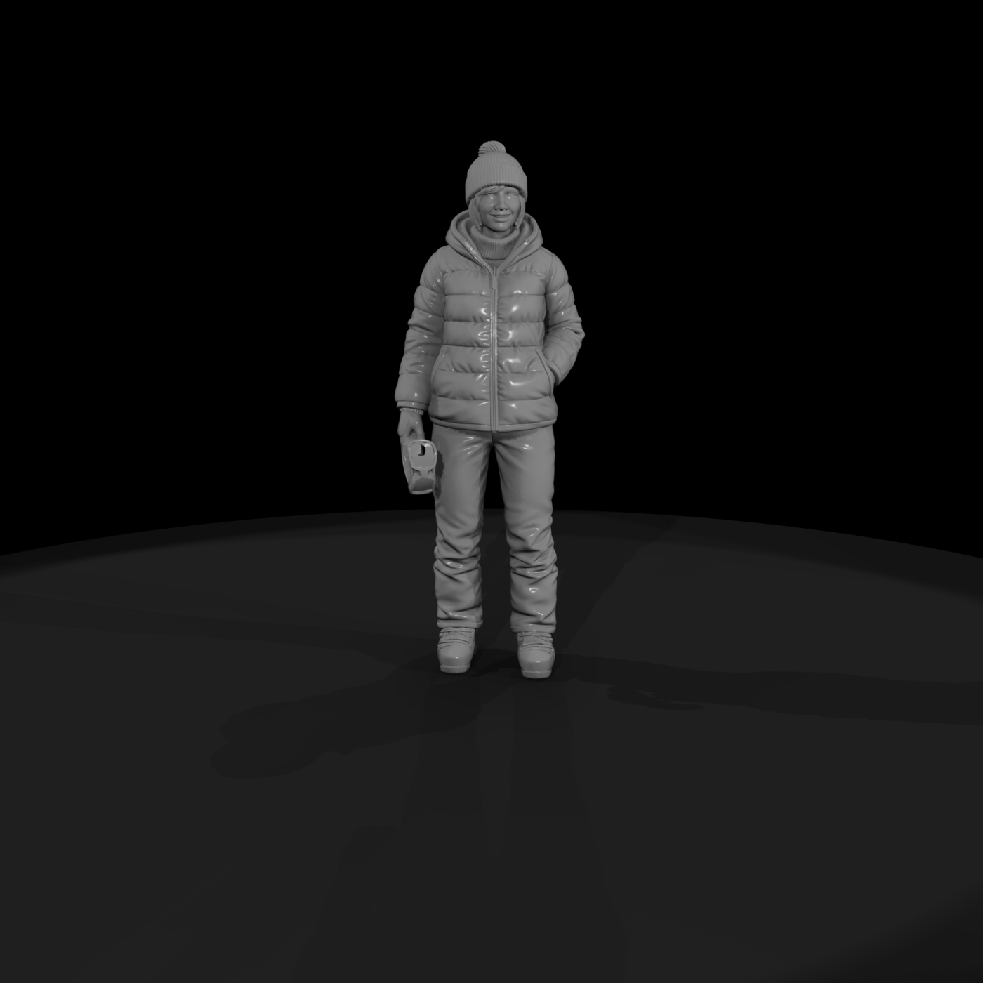 Winter Tourist in Puffy Jacket