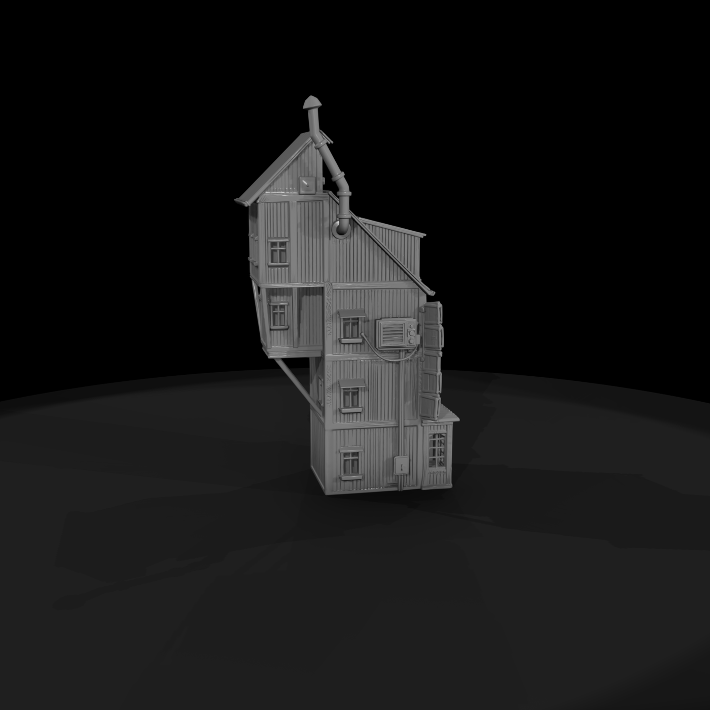 20260612 Rustic Multi Story Model Building Fa69552