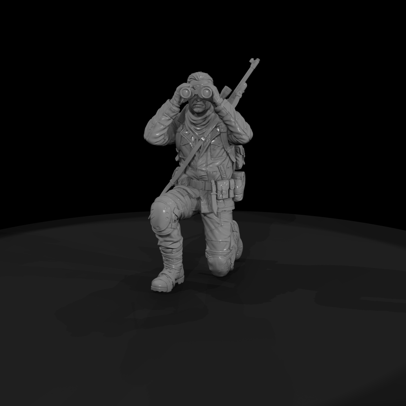 Wasteland Road Scout Kneeling with Binoculars