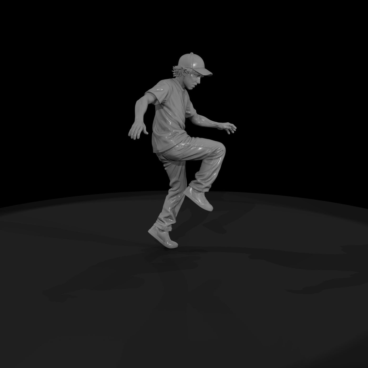 Hacky Sack Player Mid-Kick