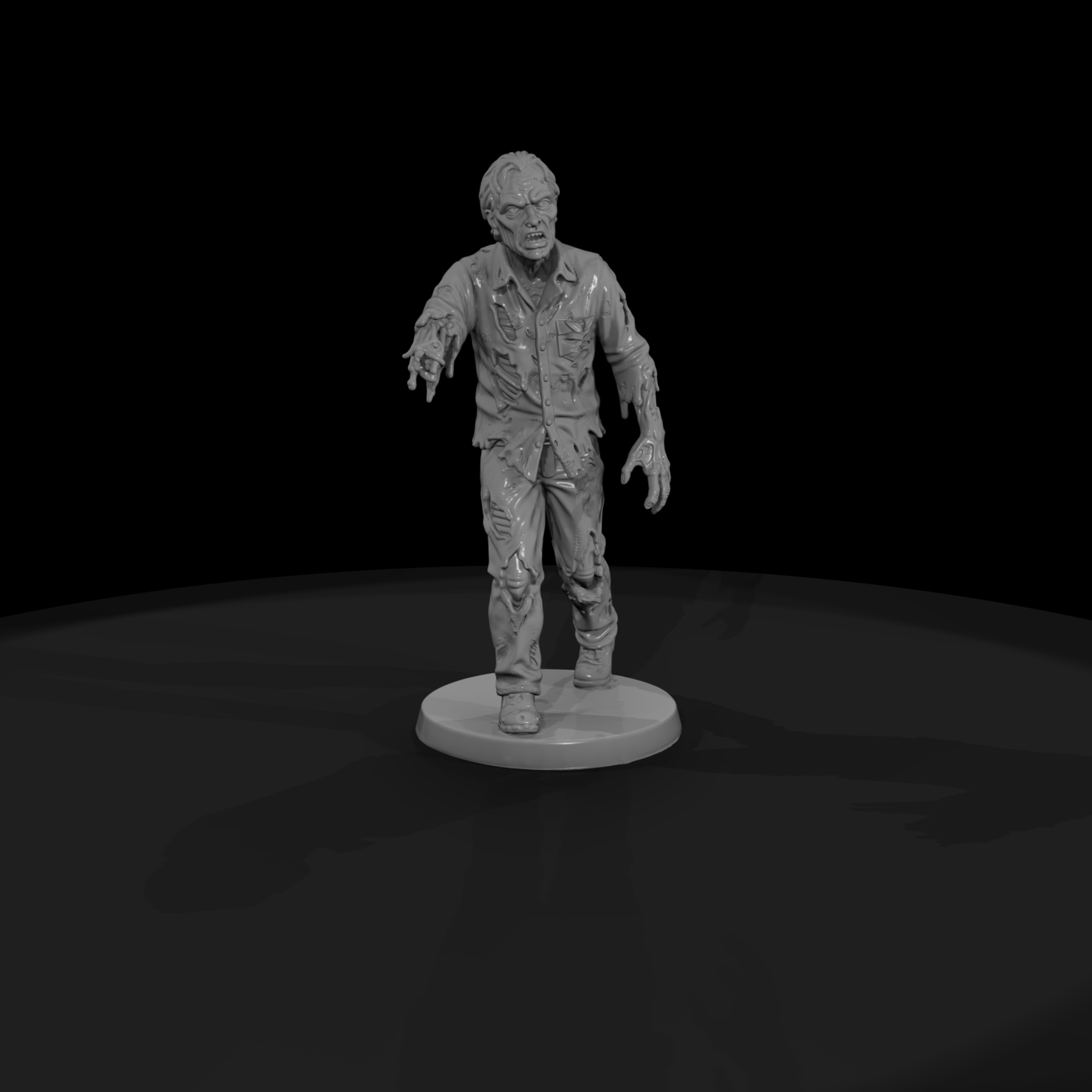 Shambling Zombie in Torn Work Clothes