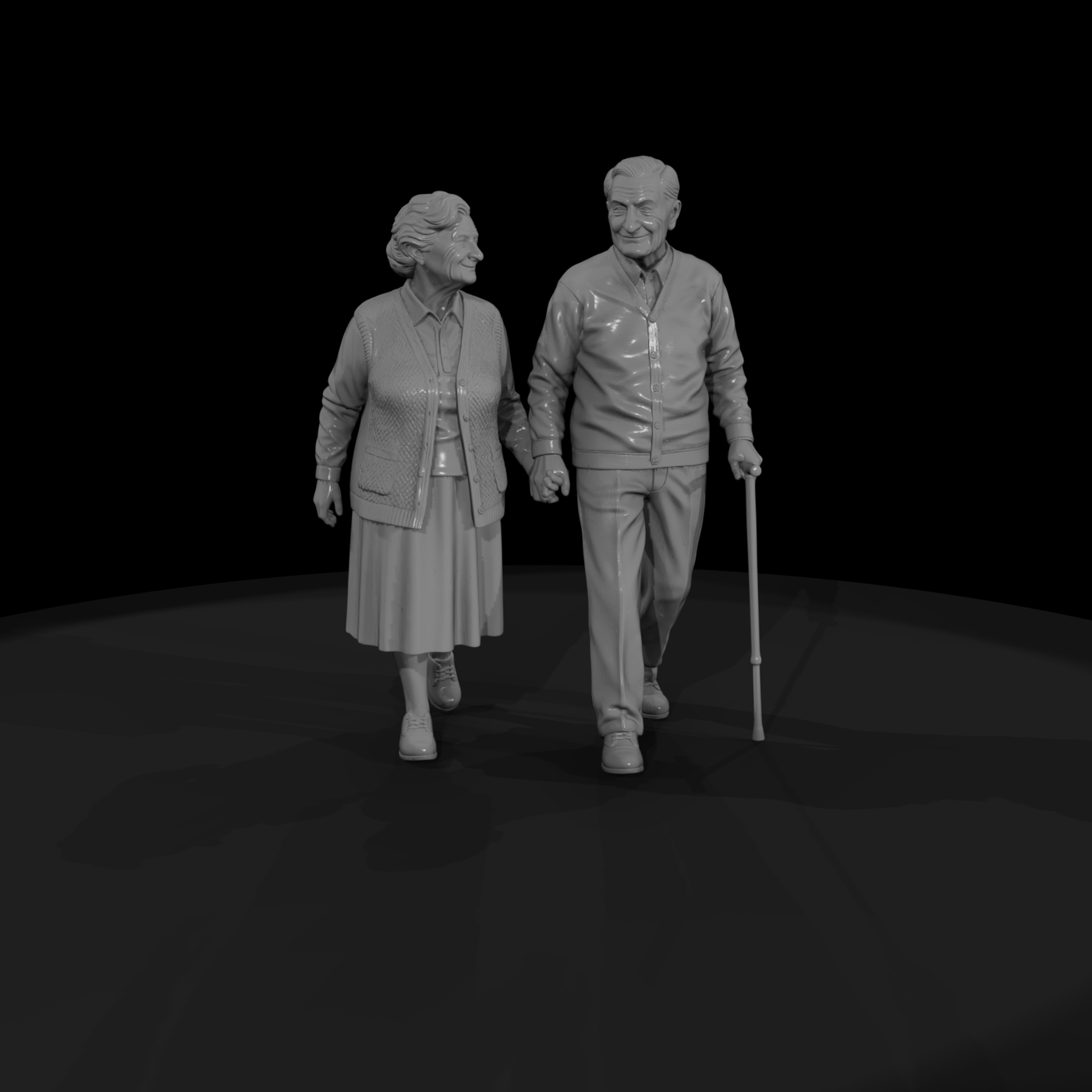 Elderly Couple Out for a Walk