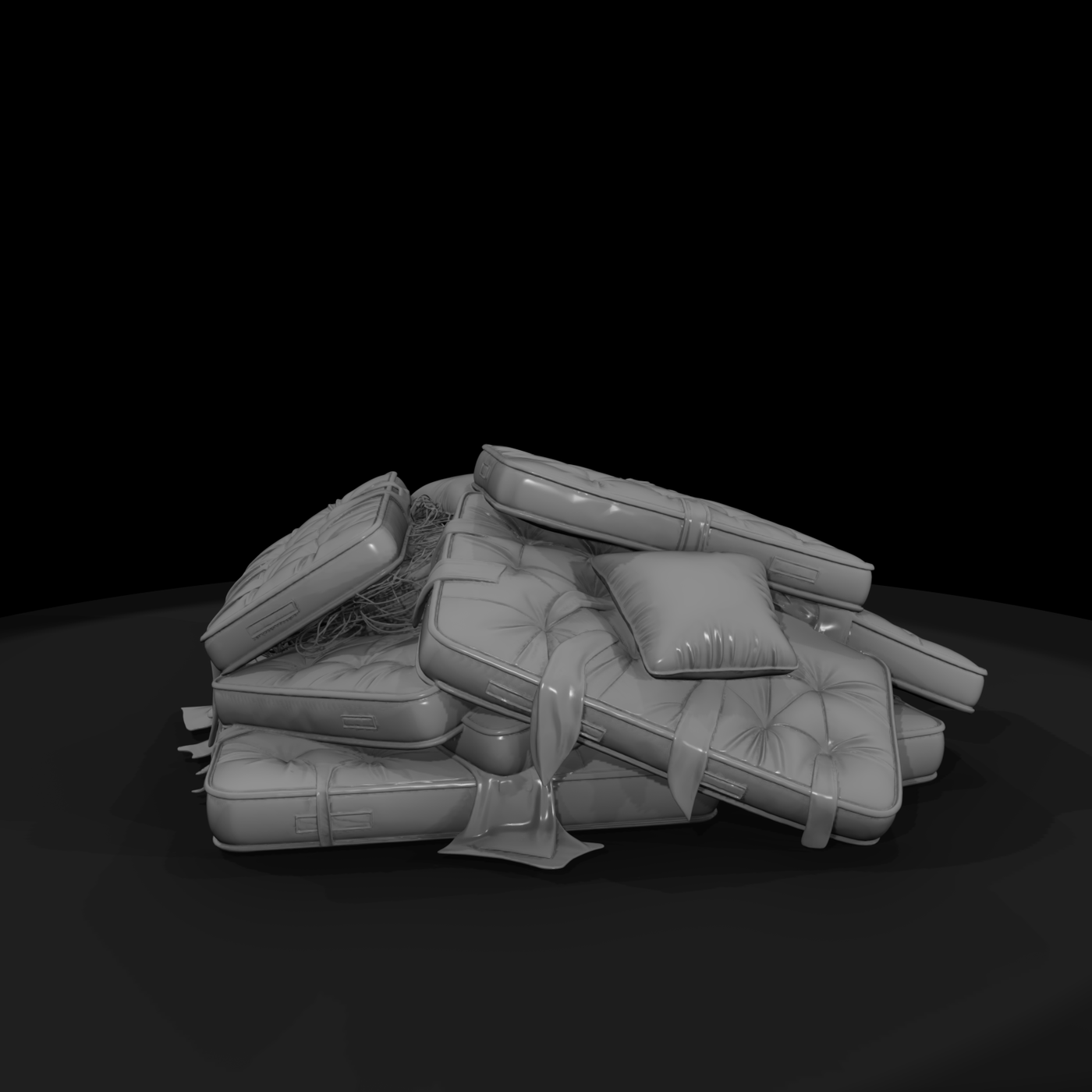 Stacked Worn Mattresses