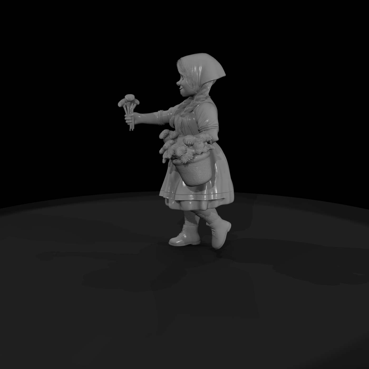 Stylized Folk Flower Girl