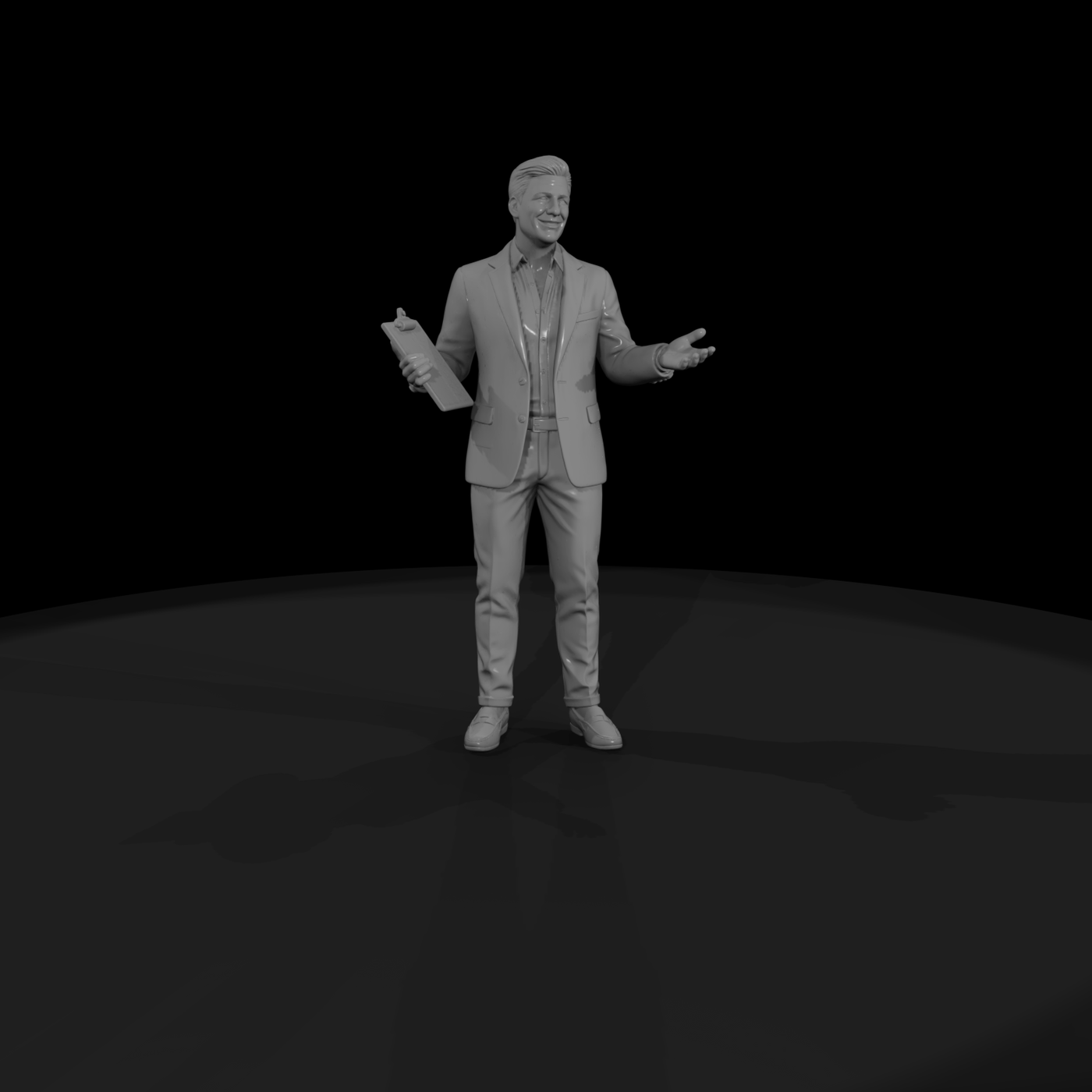Modern Real Estate Agent Figure with Clipboard