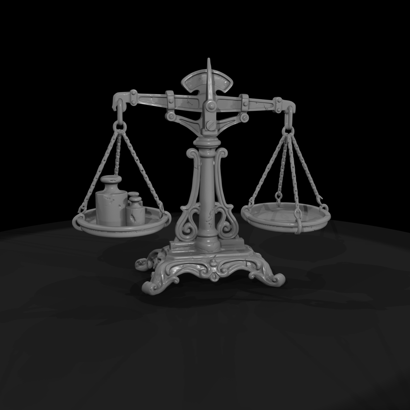 Balance Scale with Gold Weights