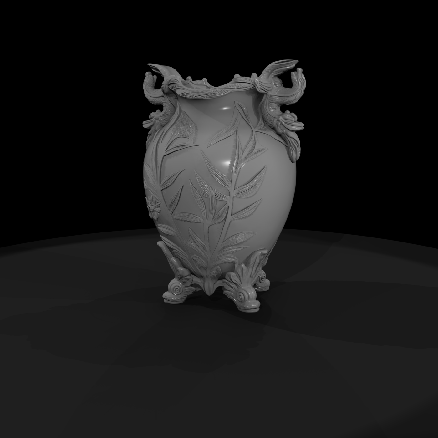Baroque Dragon Relief Vase