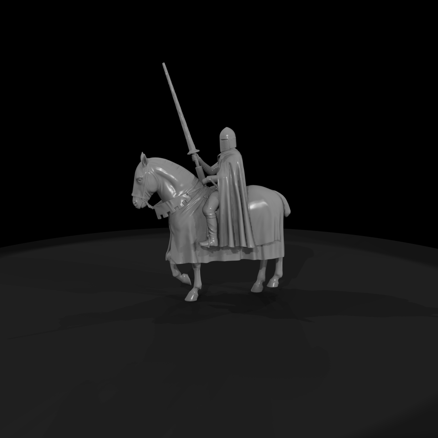 Medieval Mounted Knight on Horse