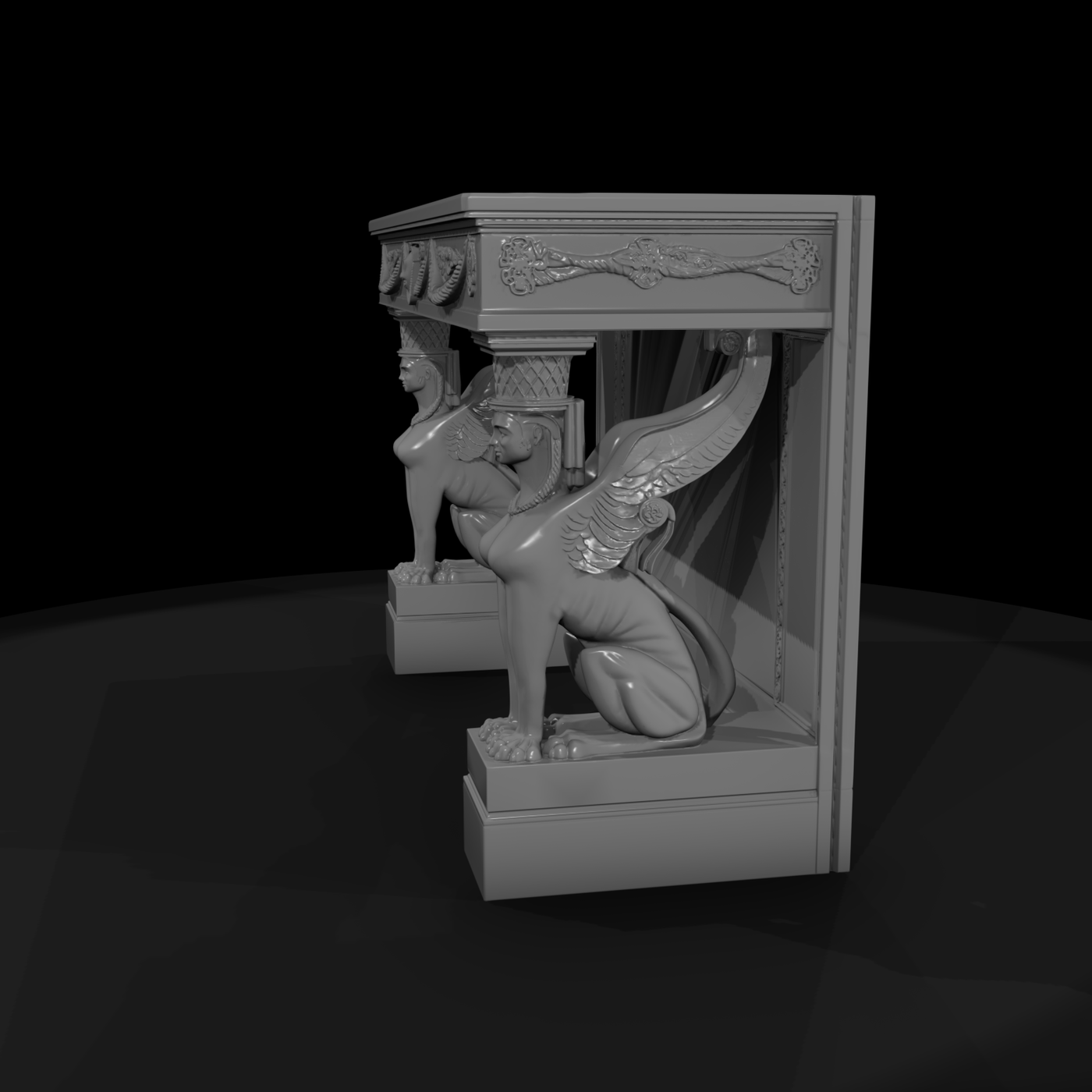 Neoclassical Sphinx Console Table