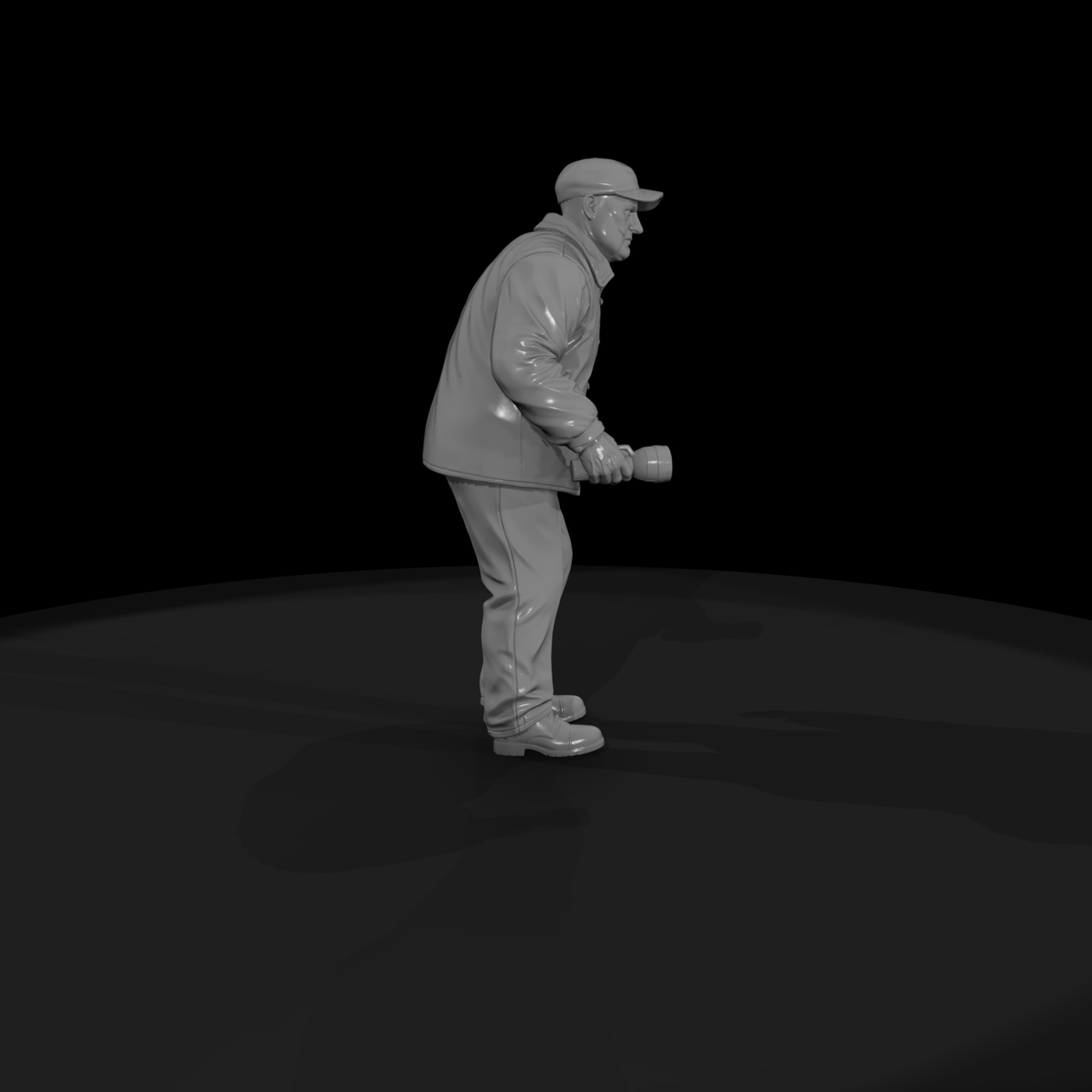 1940s Man with Flashlight