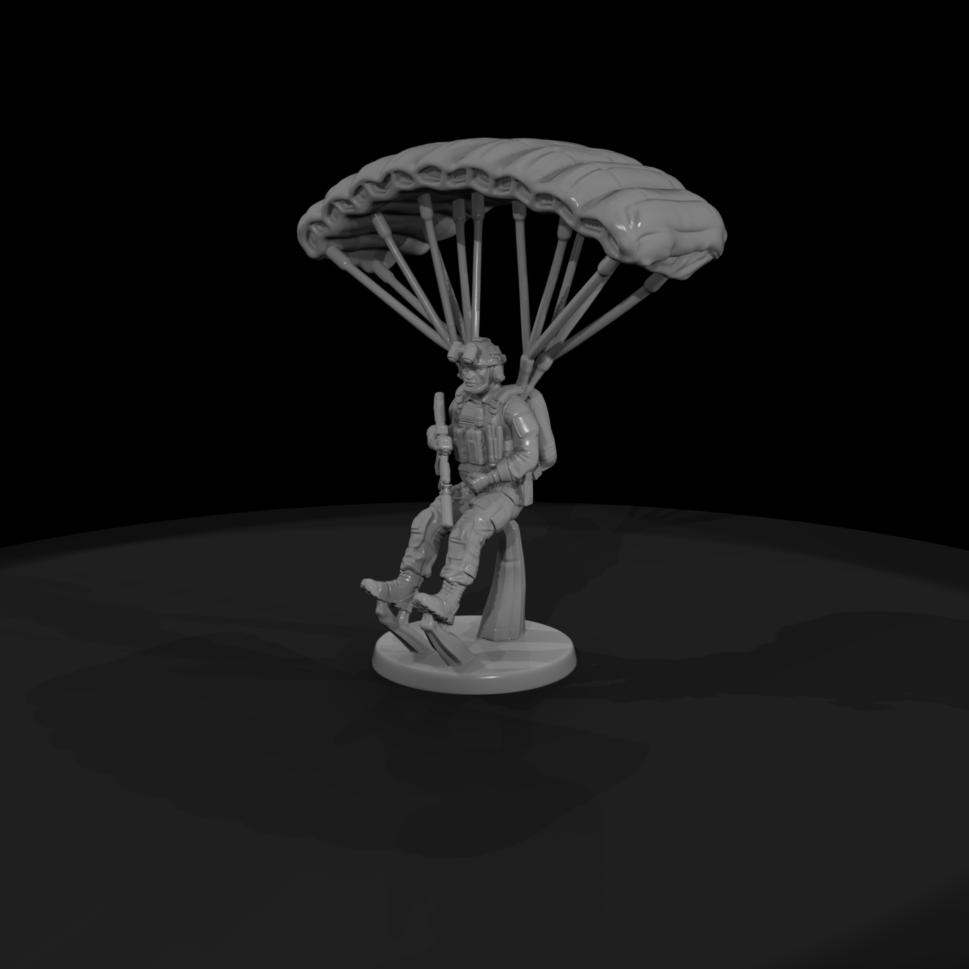 Army Ranger Paratrooper on Descent