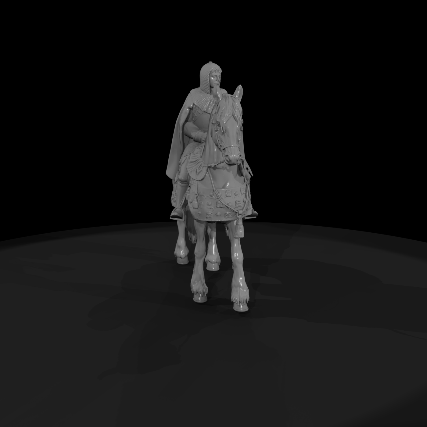 Mounted Medieval Knight on Horse