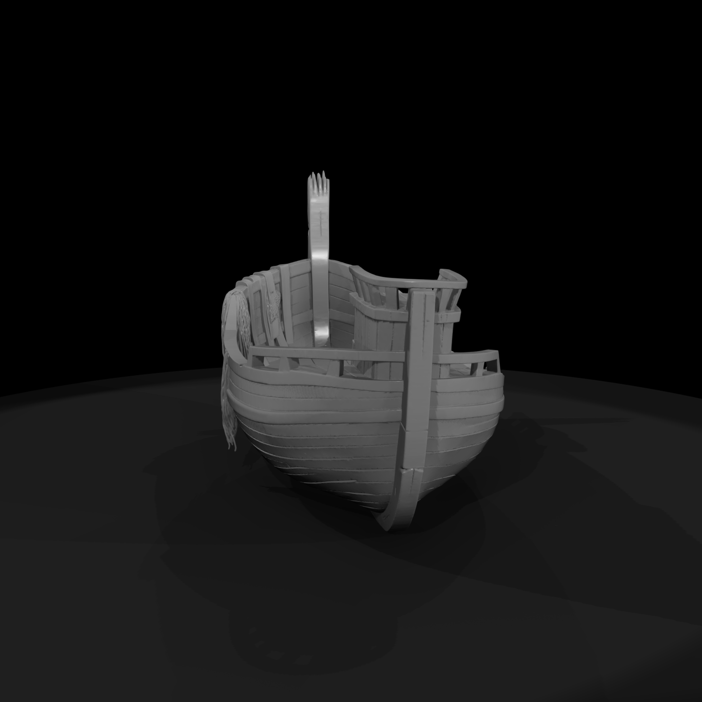Stylized Wrecked Fishing Boat