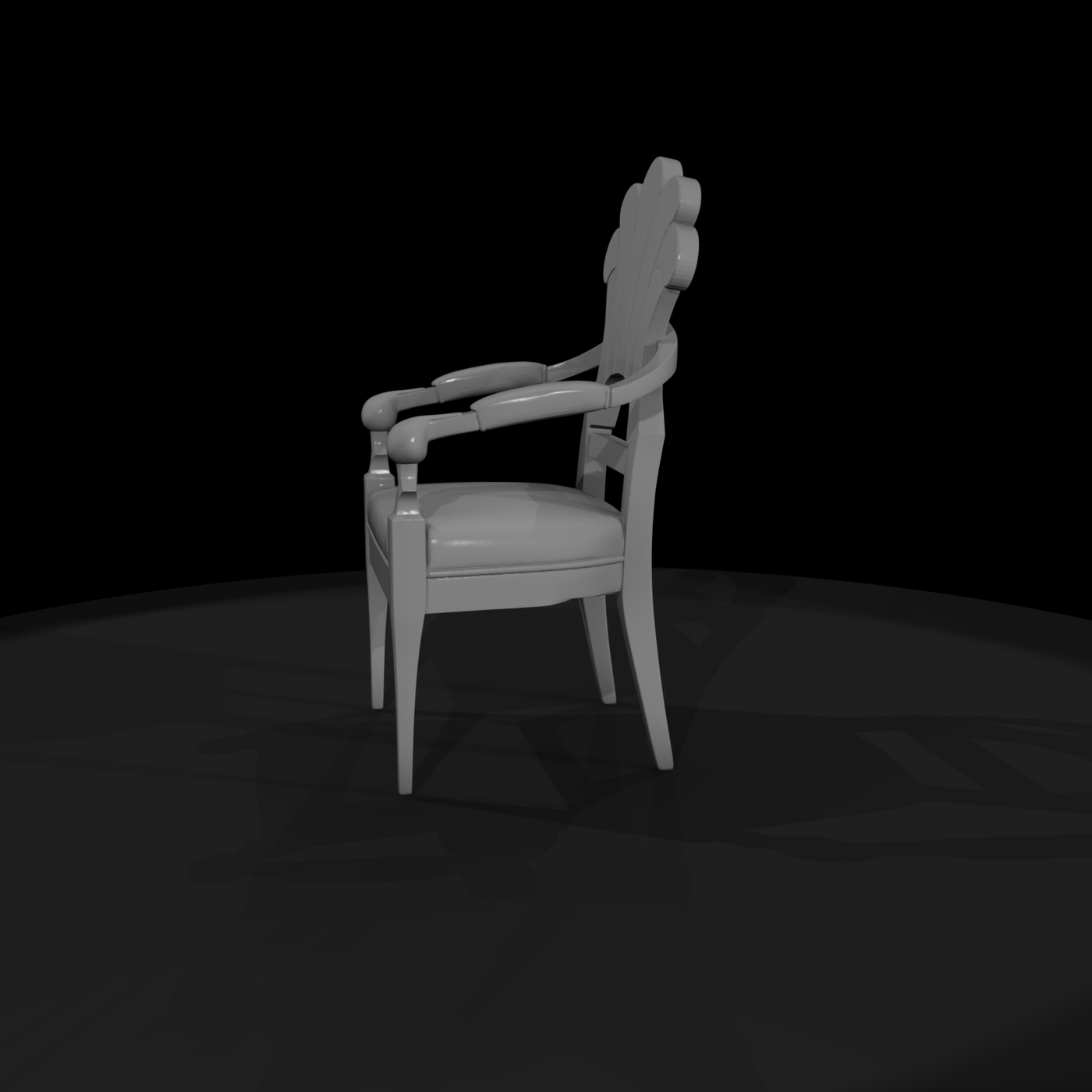 Neoclassical Shell-Back Upholstered Armchair