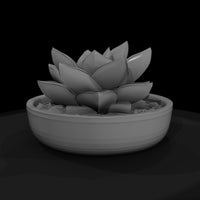 low-poly-monochrome-succulent-planter-3d-printable-050345 — thumbnail 5