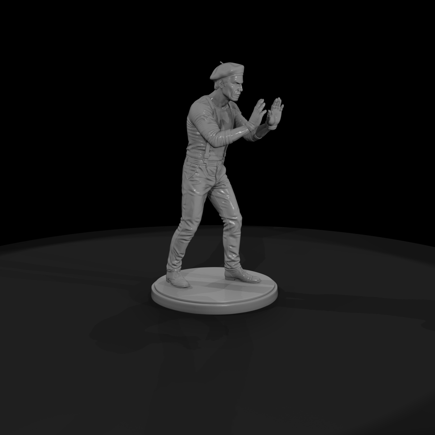 Street Mime Pressing an Invisible Wall