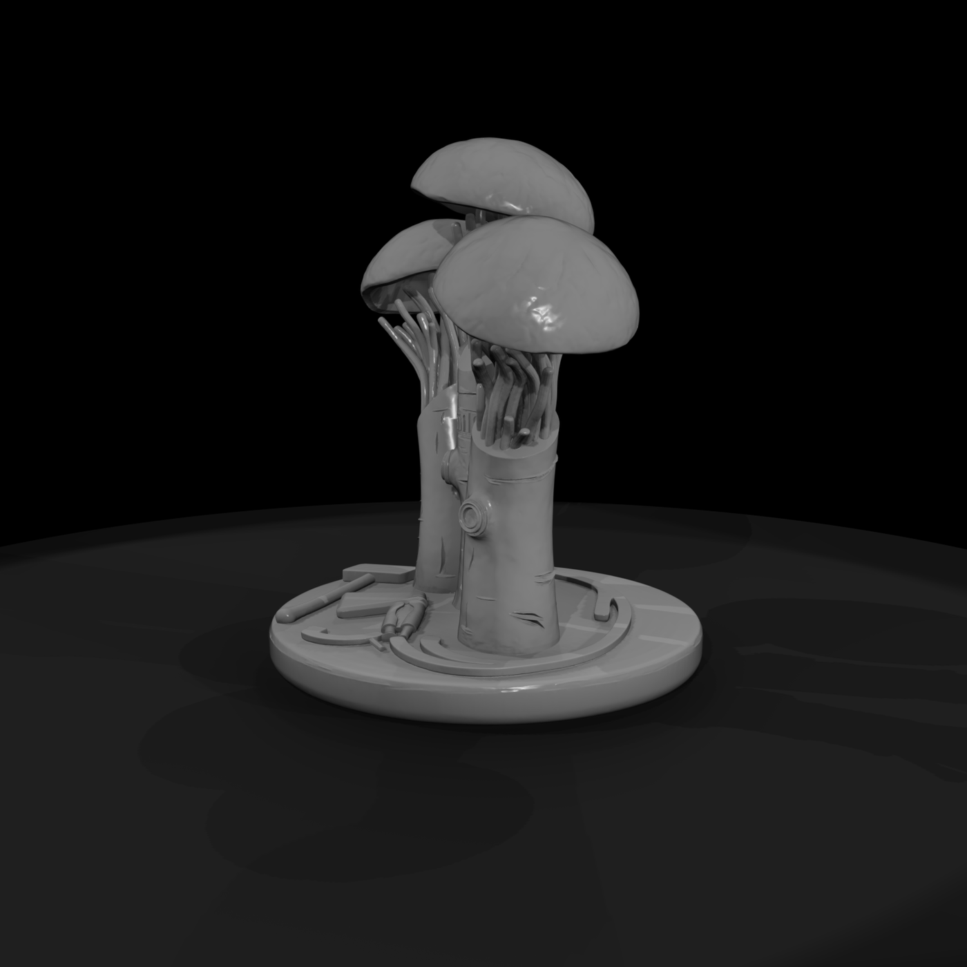 Stylized fantasy mushroom terrain base