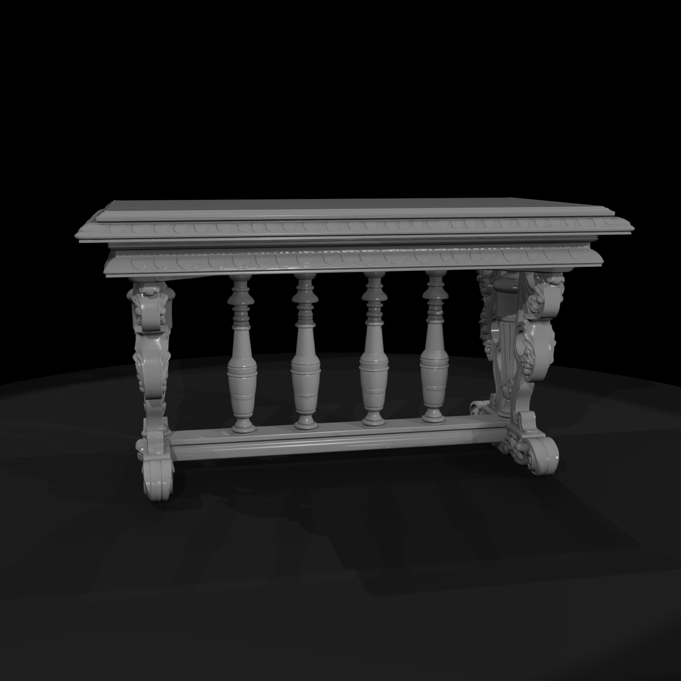 Baroque carved console table