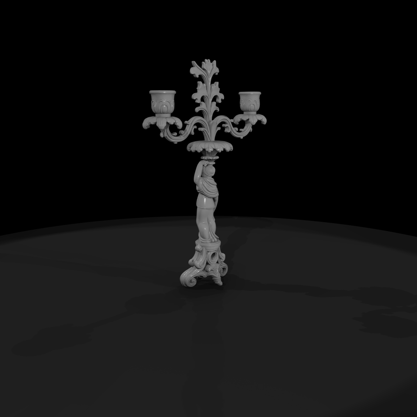Neoclassical Figural Candelabra — Mantelpiece Ornament