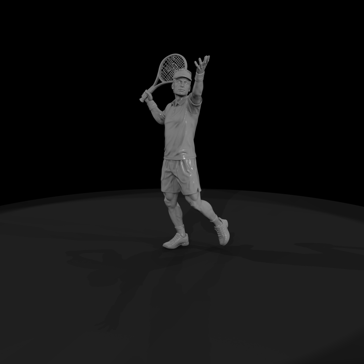 Tennis Player Serving