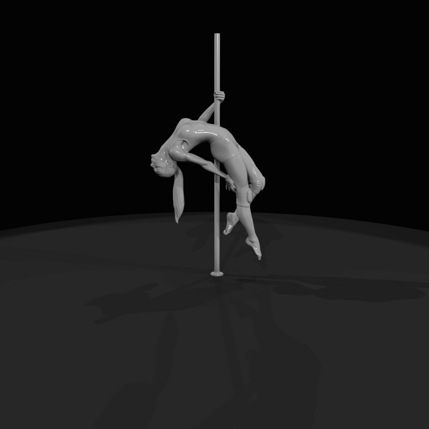 Pole Dancer in Layback Pose