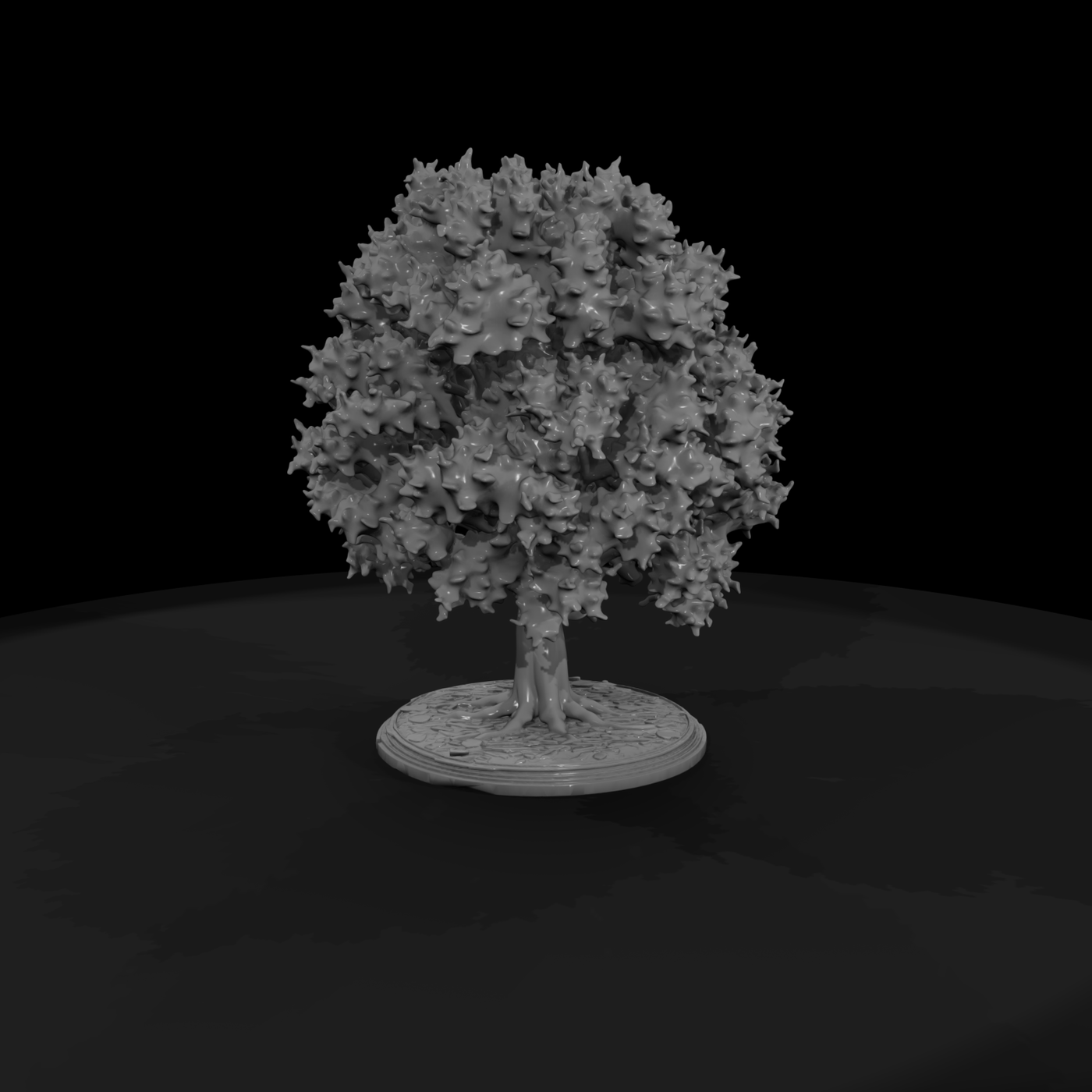 Stylized Tree on Round Base