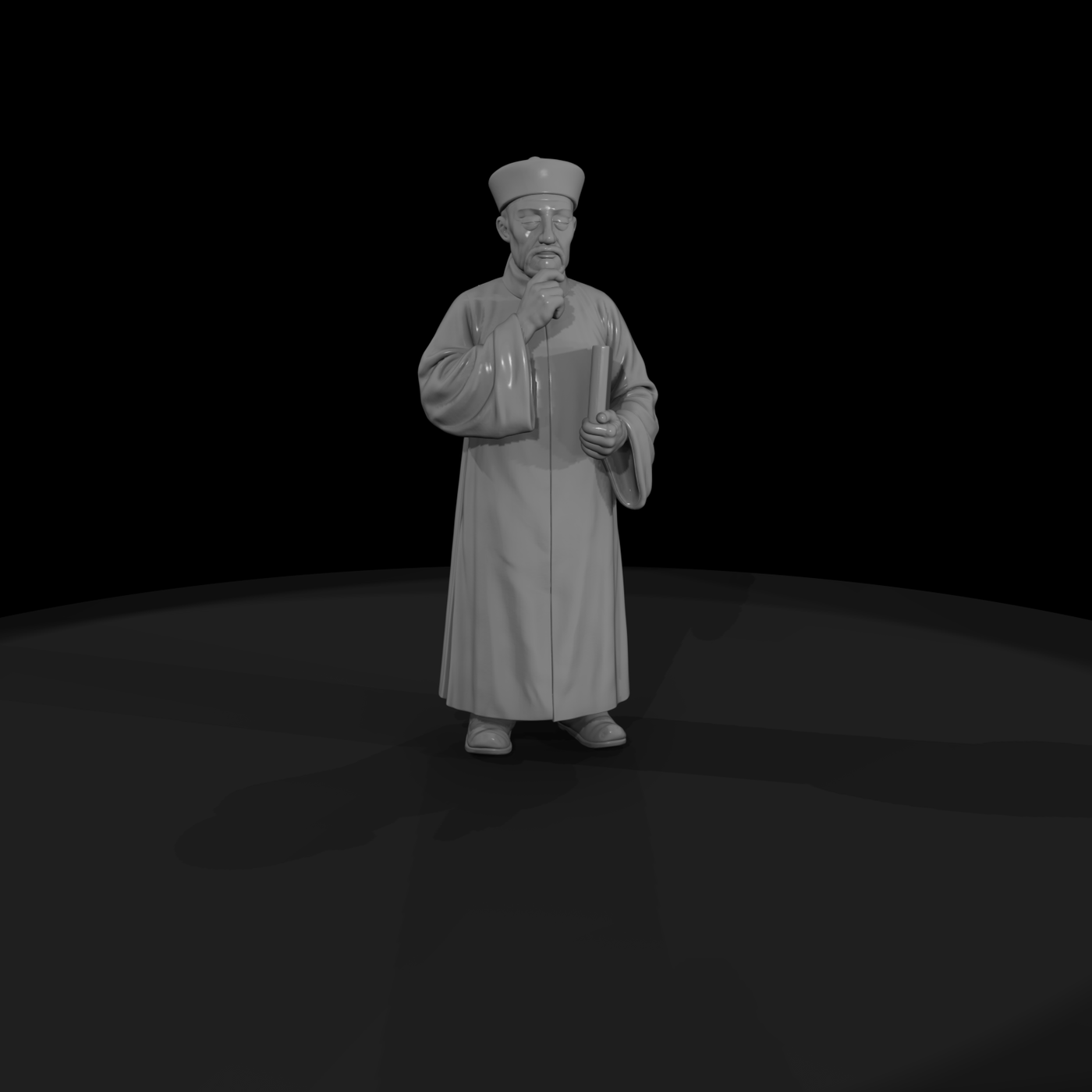 Hist 0234 Qing Scholar Official Miniature Figure