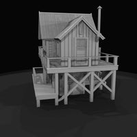 wooden-stilt-house-seaside-cabin-digital-3d-model — thumbnail 4
