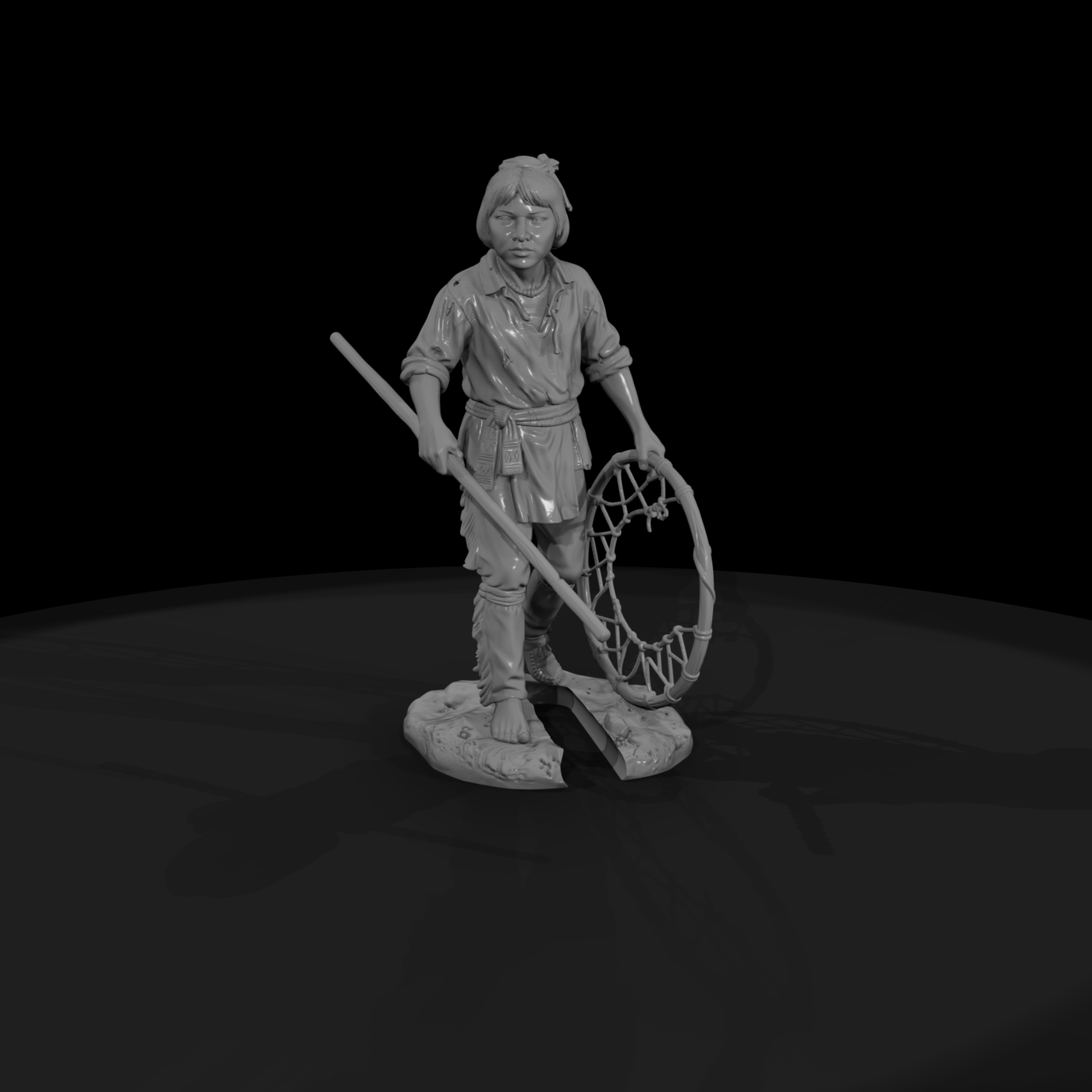 Apache Boy with Hoop and Pole