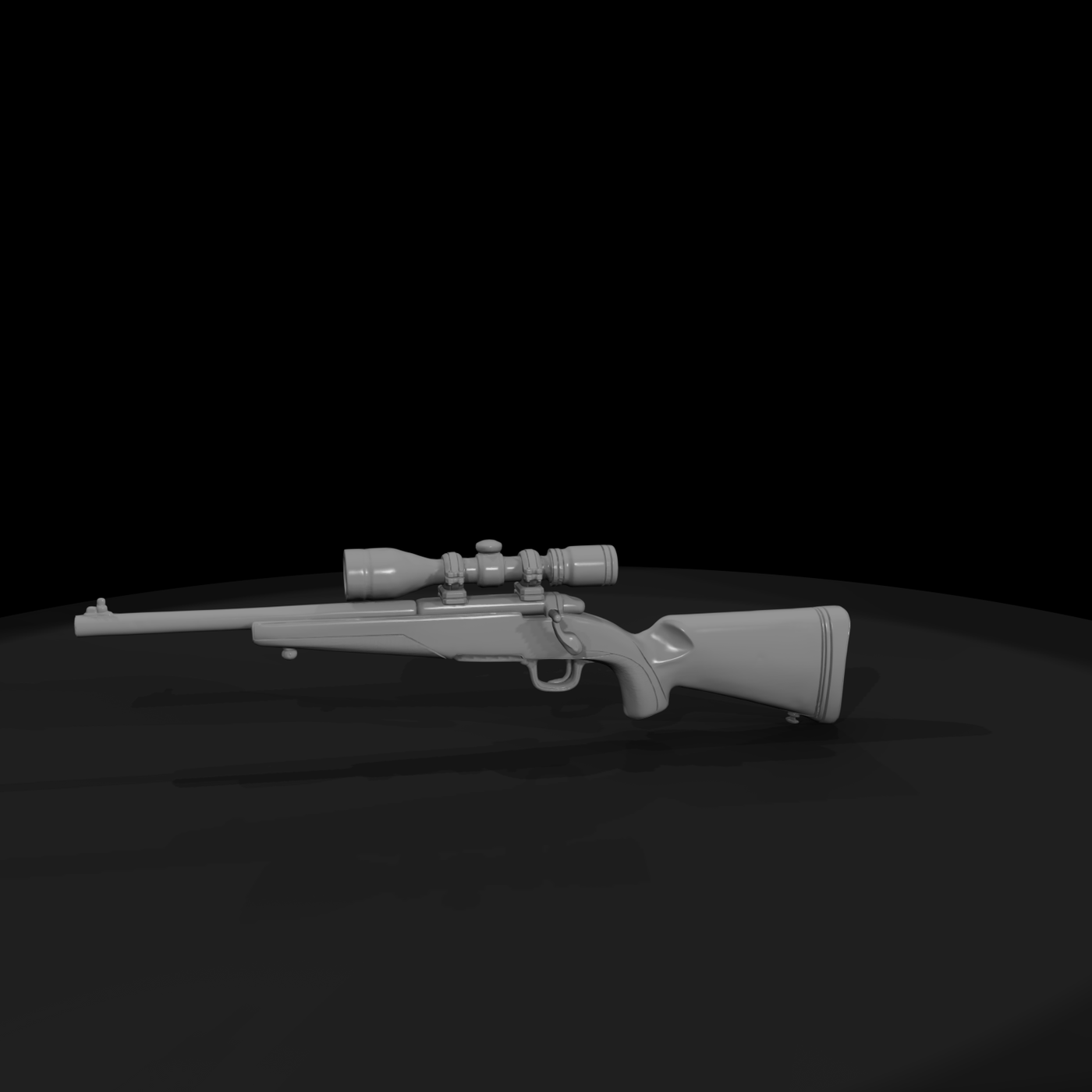 Scoped Bolt-Action Hunting Rifle