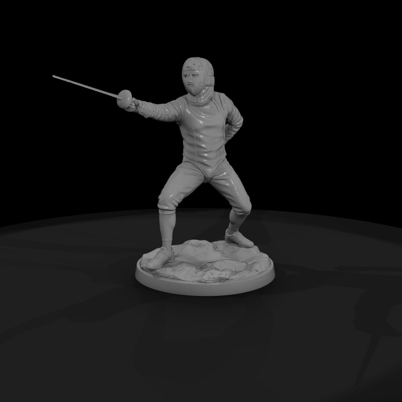 Sport Fencer En Garde with Foil