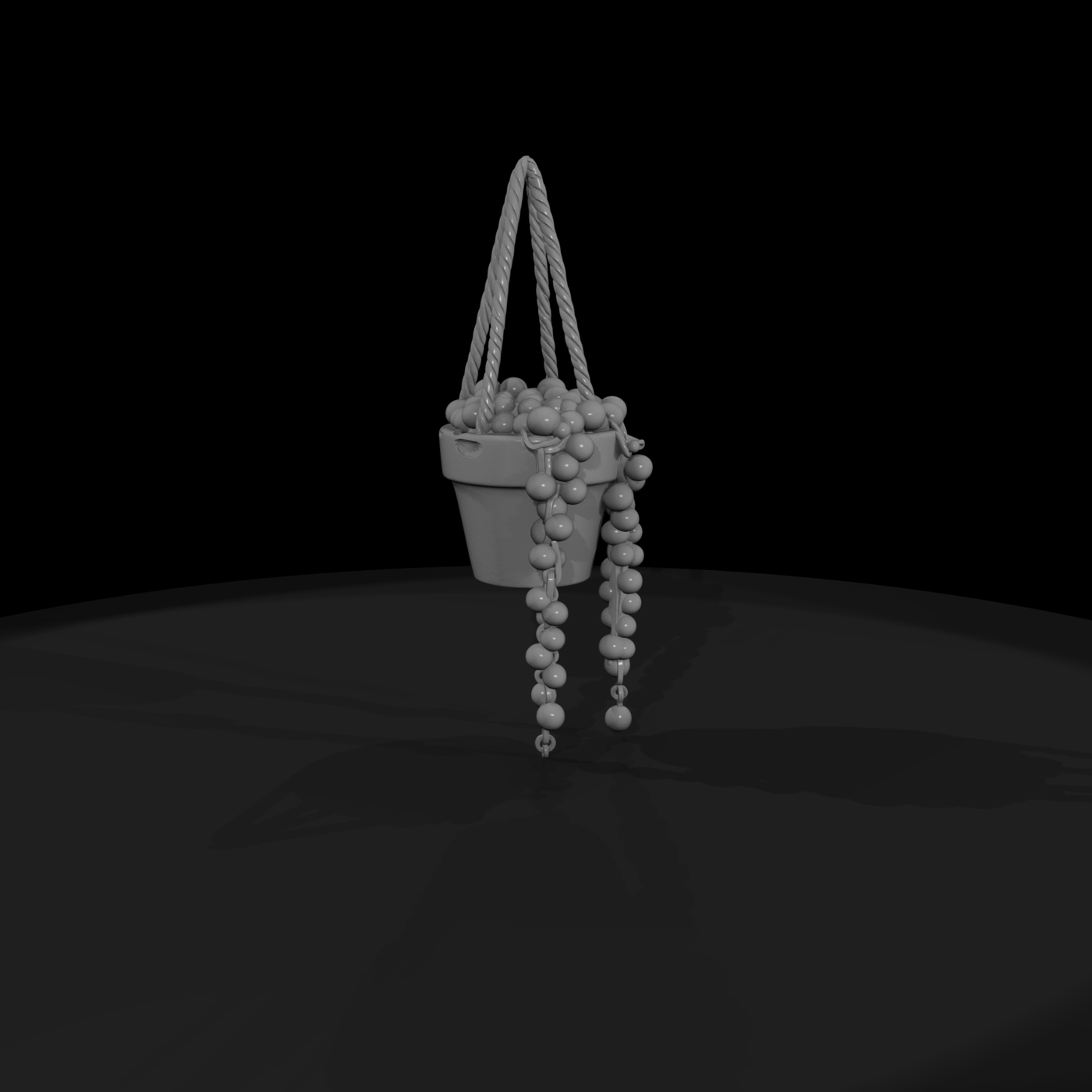 Stylized Hanging String Of Pearls Planter 3D Model