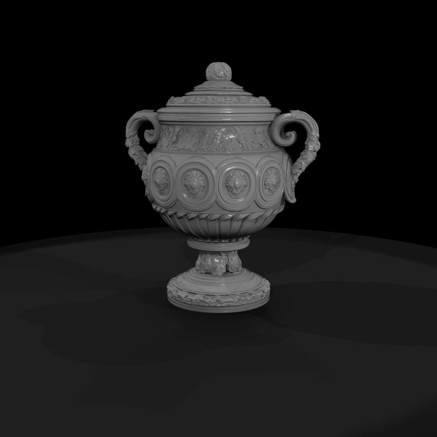 Baroque Lidded Urn — Ornate