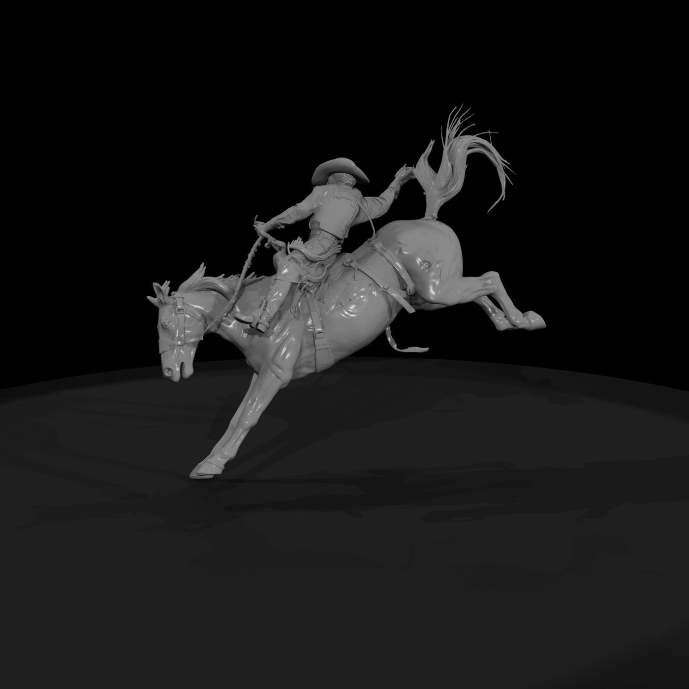 Cowboy on Bucking Horse — Rodeo