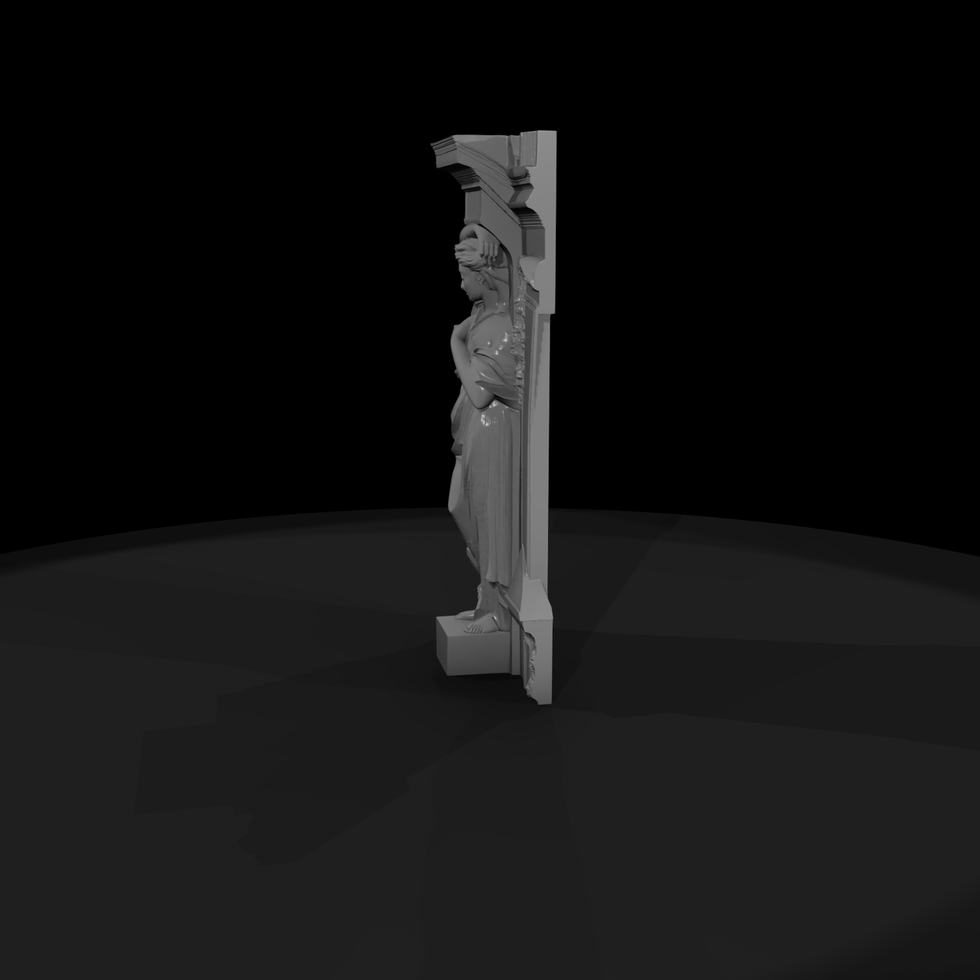 Neoclassical Caryatid Wall Statue (Flat‑Back) — Ornament