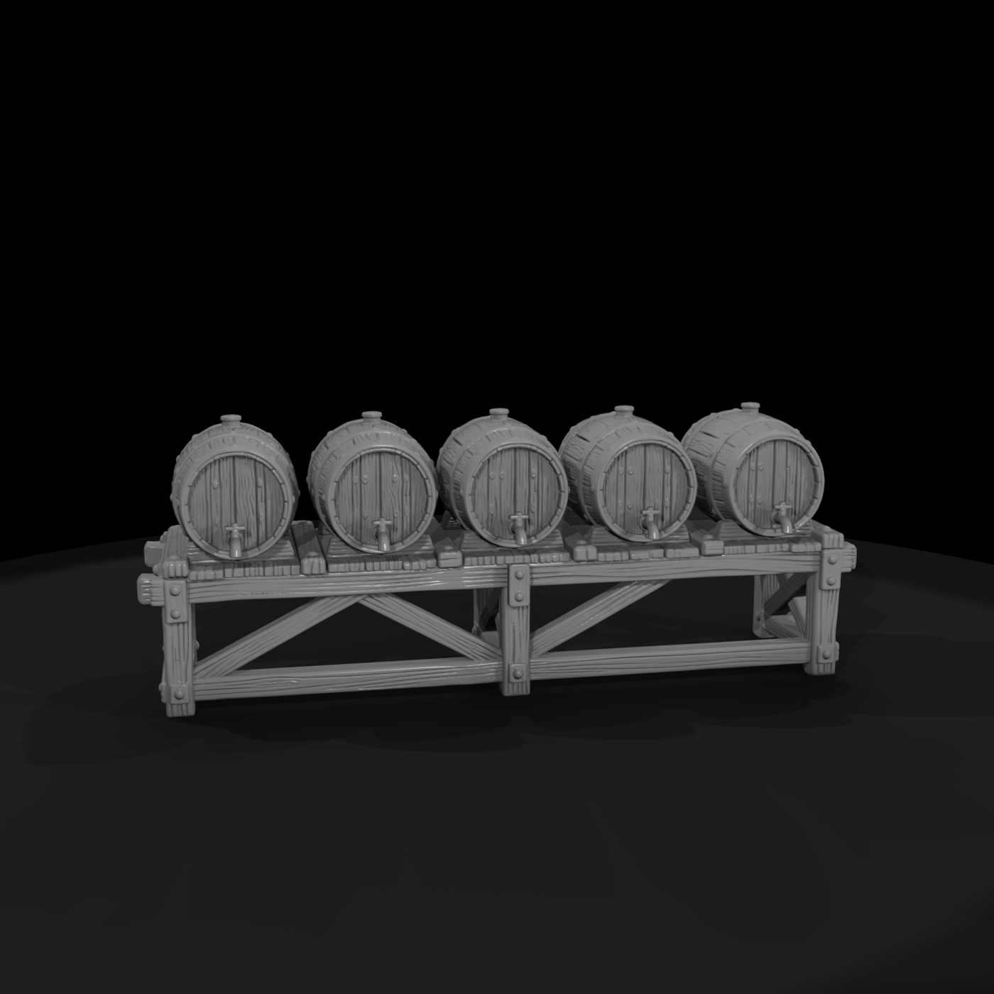 Mil 078 Wild West Fort Water Barrel Row