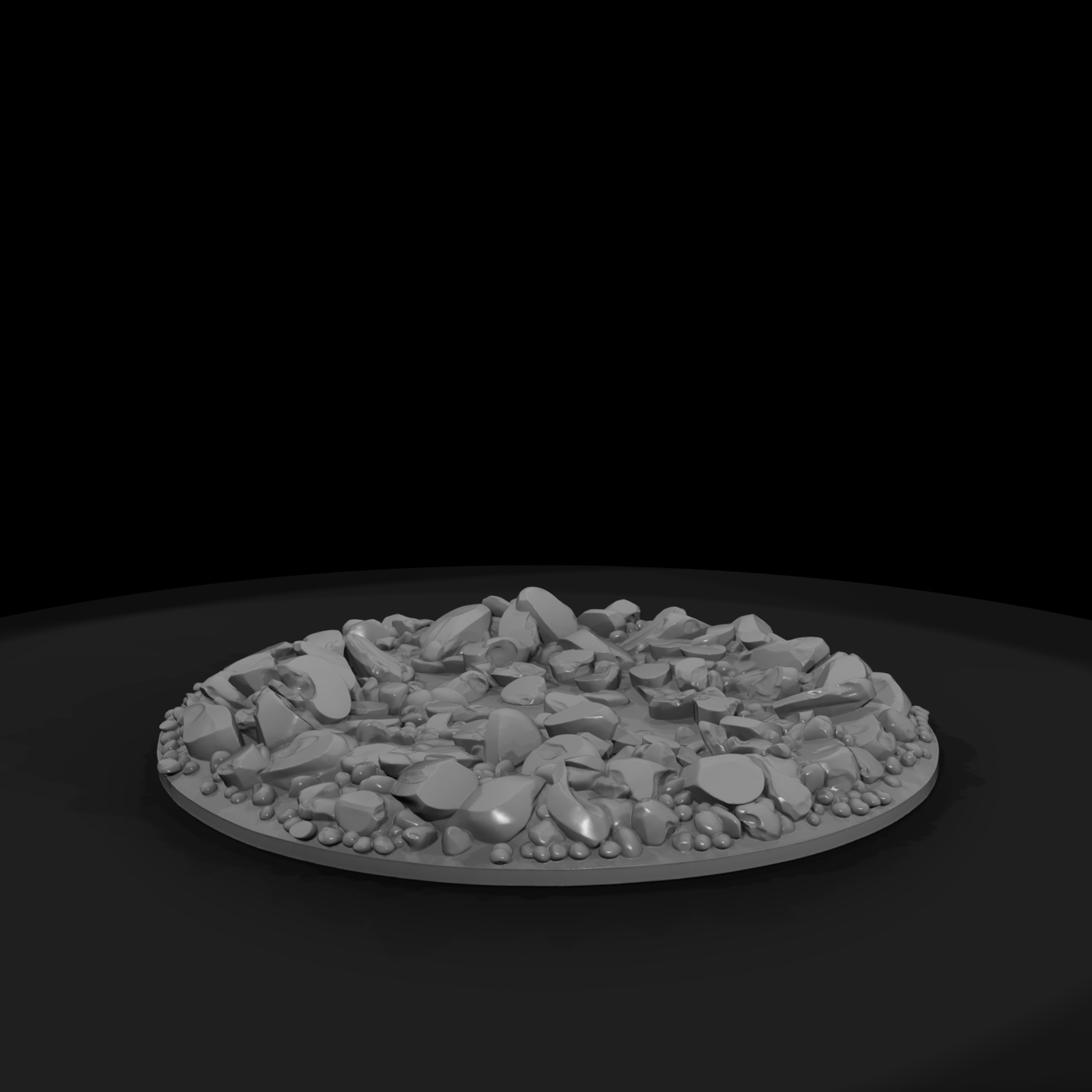 Stylized Crushed Stone Oval Base