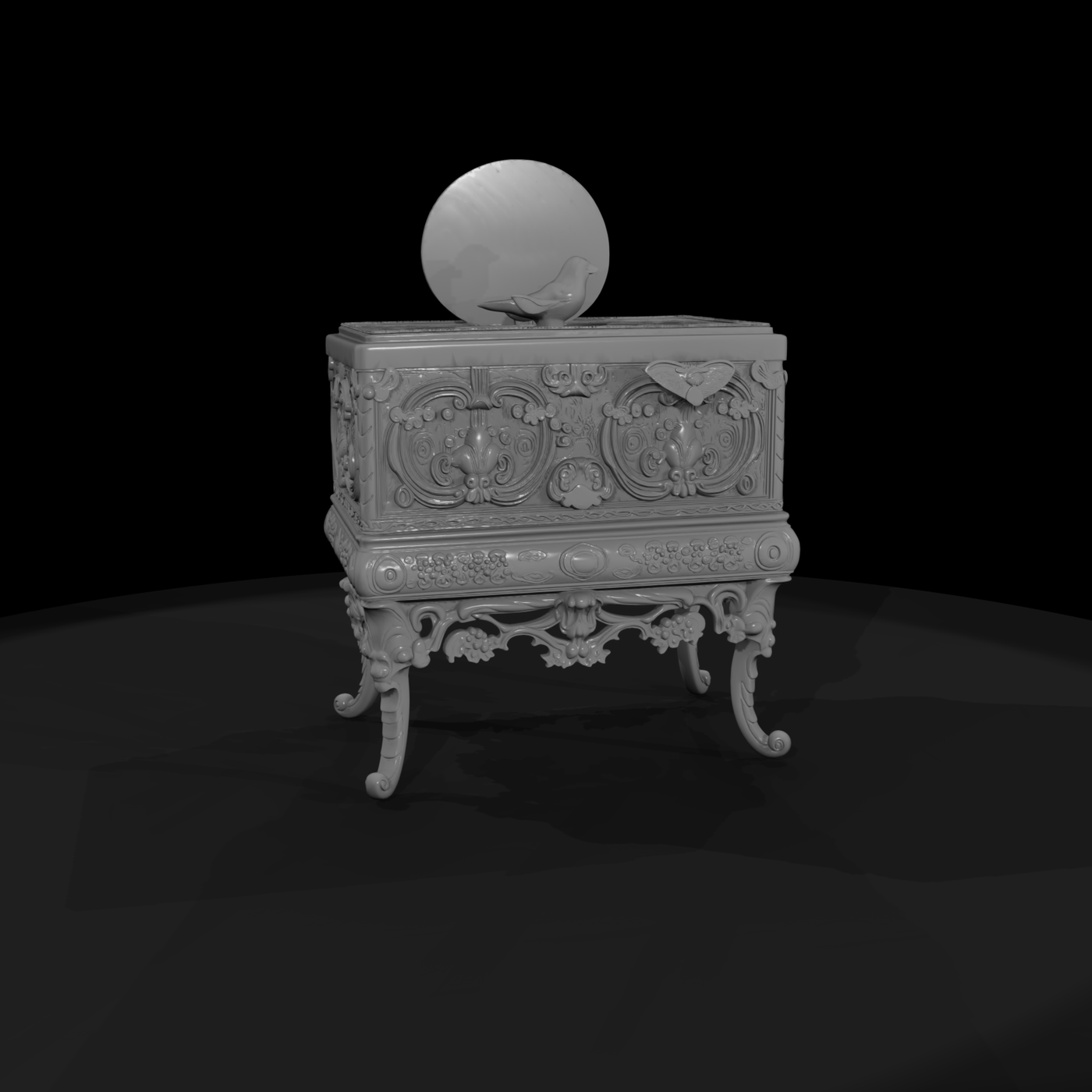 Baroque Singing Bird Jewelry Box