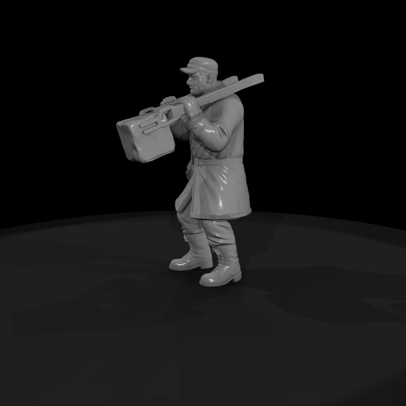 Realistic Ice Delivery Worker Figure